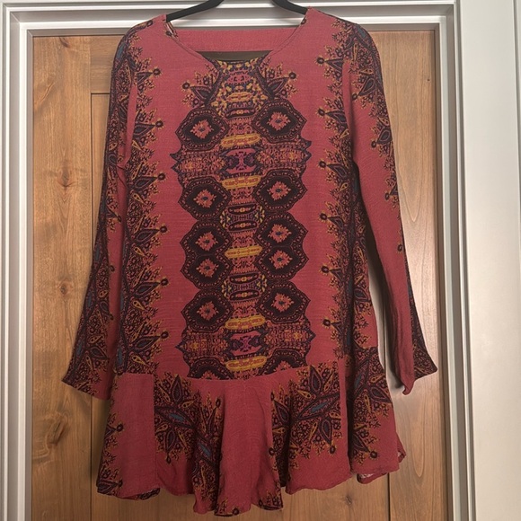 Free People Smooth Talker Tunic Mini Dress Womens S Bohemian Festival prairie - Picture 1 of 13